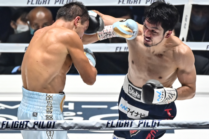 村田諒太は世界最強のゴロフキンを2、3ラウンドとボディ攻撃で一度は追い詰めた(写真・山口裕朗)