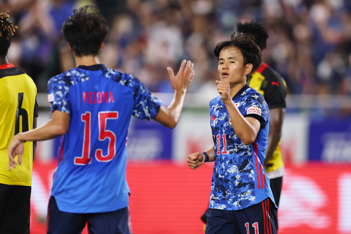 久保建英は待望の代表初ゴールにも表情を崩さなかった(写真:森田直樹/アフロスポーツ)
