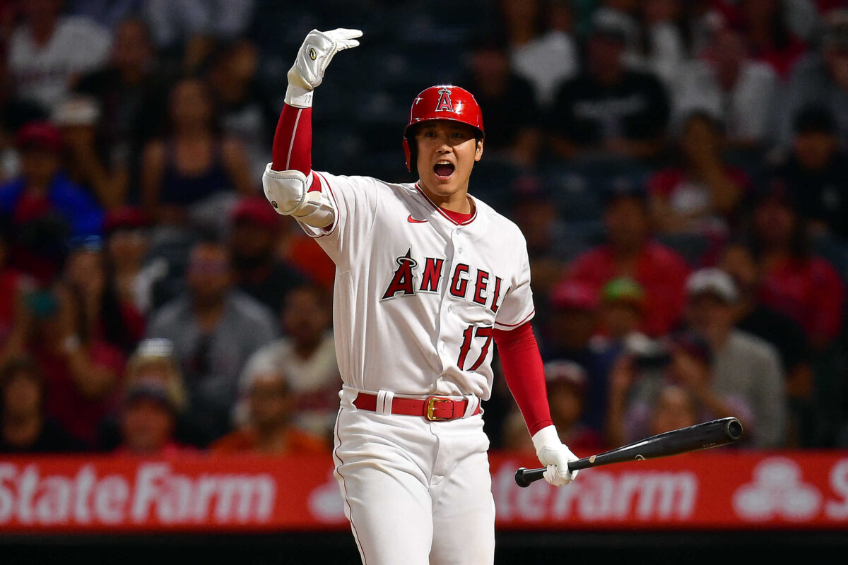 オールスターでトレードに関する質問まで受けたエンゼルスの大谷翔平。今オフトレードのシナリオが消滅したわけではない(写真:USA TODAY Sports/ロイター/アフロ)