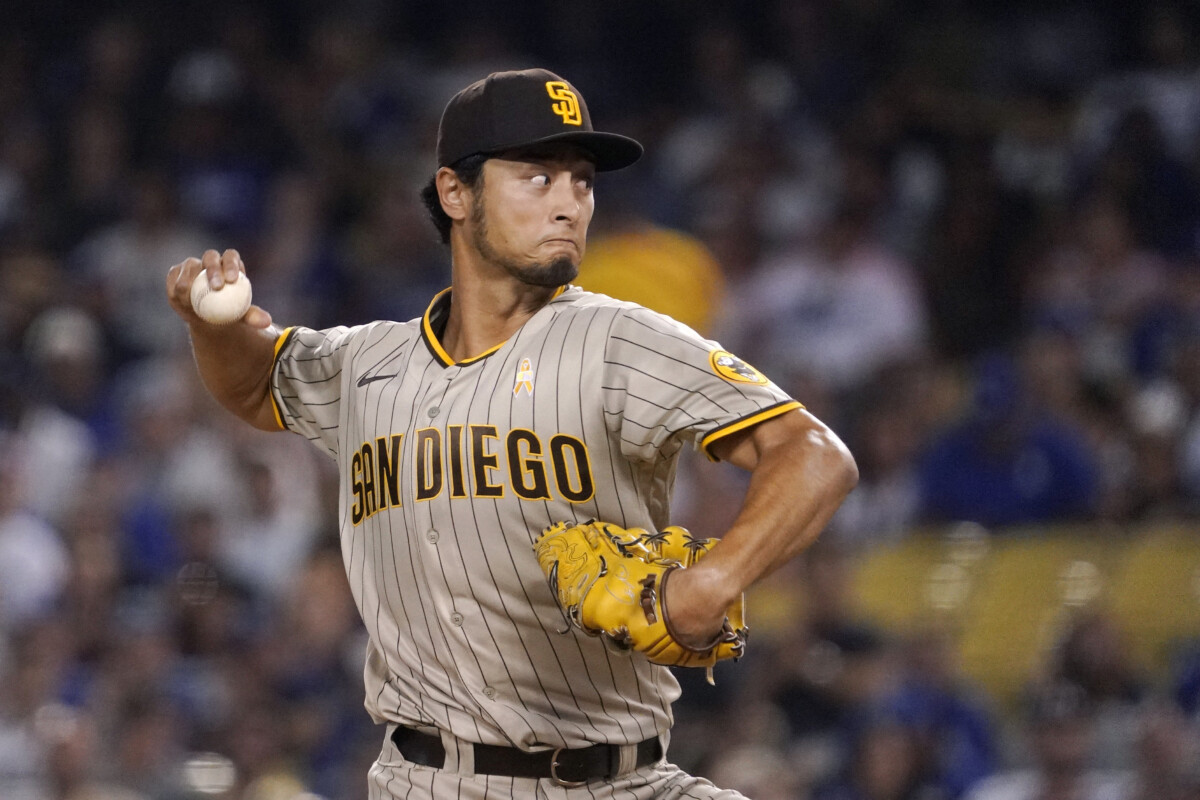 ダルビッシュ有がドジャース戦で日米通算3000奪三振を達成。日本人メジャーリーガーとして野茂英雄氏以来2人目の快挙だ(写真・AP/アフロ)