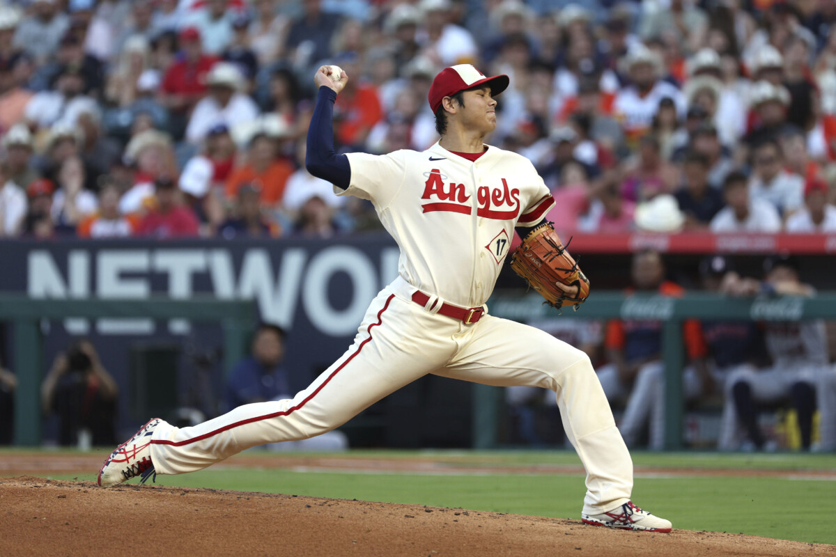 大谷翔平がアストロズ戦で投じた100マイル(約160.9キロ)のシンカーが大きな話題になっている(写真・AP/アフロ)
